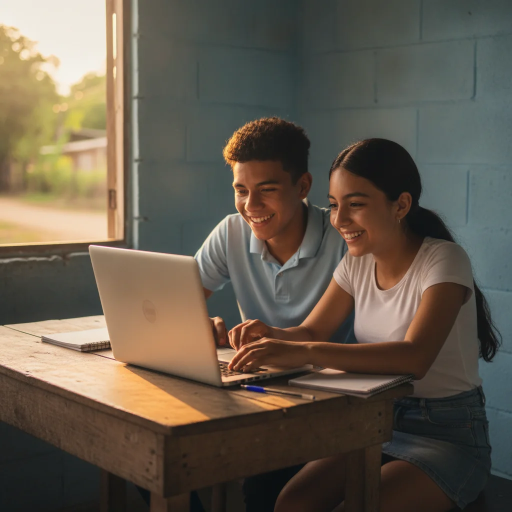 Estudiante con laptop